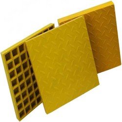 Rejilla De Fibra De Vidrio Con Placa Damero Sólida