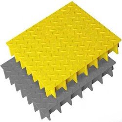 Rejilla De Fibra De Vidrio Con Placa Damero Sólida